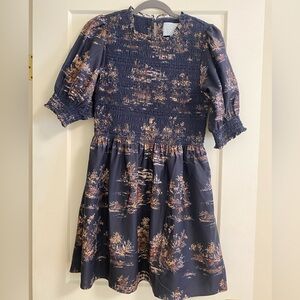 Hill House Home The Vivi Nap Dress in Navy Equestrian Toile, size Medium EUC